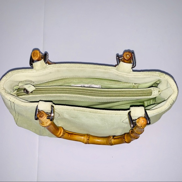 Loft Suede Mini Handbag With Bamboo Handles - Picture 5 of 6